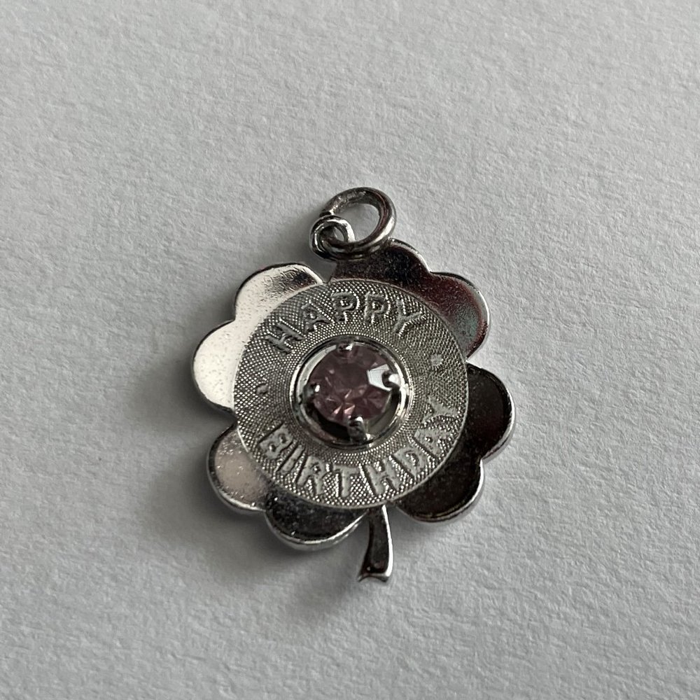 🎉Host Pick 🎉VTG Happy Birthday Silver Charm/Pendant w/stone